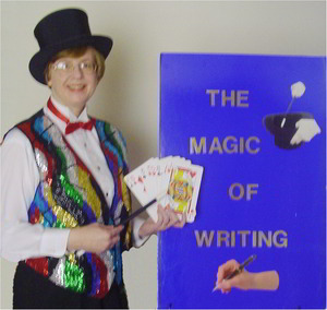 Janets Magic at library visit